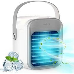 Portable Air Conditioner, Evaporative Air Cooler ,Personal Air Cooler with 3 Speeds 7 Colors, Mini Quiet Cordless Personal Air Cooler with Handle for Bedroom, Office, Dorm, Car,Camping