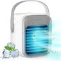 Portable Air Conditioner, Evaporative Air Cooler ,Personal Air Cooler with 3 Speeds 7 Colors, Mini Quiet Cordless Personal Air Cooler with Handle for Bedroom, Office, Dorm, Car,Camping