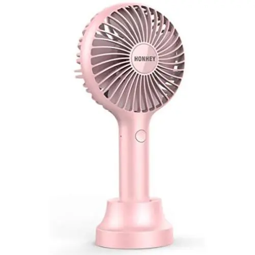 HonHey Handheld Fan Portable,Mini Hand Held Fan with USB Rechargeable Battery,3 Speed Personal Desk Table Fan with Base,8-12 Hours Operated Small Makeup Eyelash Fan for Women Girls Kids Outdoor HonHey Handheld Fan Portable,Mini Hand Held Fan with USB Rechargeable Battery,3 Speed Personal Desk Table Fan with Base,8-12 Hours Operated Small Makeup Eyelash Fan for Women Girls Kids Outdoor