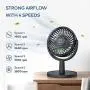 Mini Desk Fan, USB Powered Desktop Fan with 4 Speeds, Small but Powerful Strong Airflow Work Quiet, 310° Adjustment, Portable Personal Air Circulator Fan for DesktopTable Office Bedroom (Black)