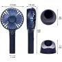 YIHUNION Mini Handheld Fan Portable, Hand held Personal Fan Rechargeable Battery Operated Powered Cooling Desktop Electric USB Fan with Fan Stand, 2500mAh Battery 4 Modes for Home Travel Outdoor（Blue)