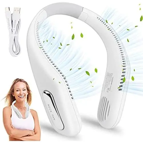 Portable Neck Fan, 2400mAh Battery Powered Fan, 360° Free Rotation Cooling Fan, Hands Free Bladeless Fans, 3 Speeds 70 Air Outlet Wearable Sports Rechargeable Fan Portable Neck Fan, 2400mAh Battery Powered Fan, 360° Free Rotation Cooling Fan, Hands Free Bladeless Fans, 3 Speeds 70 Air Outlet Wearable Sports Rechargeable Fan