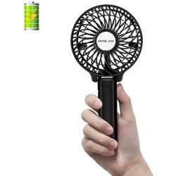 OPOLAR Handheld Portable Battery Operated Rechargeable USB Fan,Mini Personal Fan with 2200mAh Battery and 3 Settings for Travel Home and Office Use (Strong Wind, Adjustable Angle)- Black