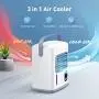 3 in 1 Portable Air Conditioner Fan for Office- Personal Mini Quiet Air Cooler, Evaporative Cooling Humidifier, USB & Batteries, 12h Timer, Adjustable Angles w/ 2 Speeds, Ideal for Home Room Bedroom 3 in 1 Portable Air Conditioner Fan for Office- Personal Mini Quiet Air Cooler, Evaporative Cooling Humidifier, USB & Batteries, 12h Timer, Adjustable Angles w/ 2 Speeds, Ideal for Home Room Bedroom