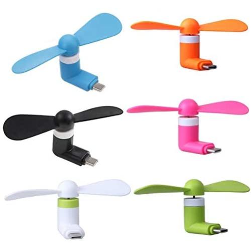 TENKEY 6 Packs USB C Mini Fan USB Tpye C Phone Fan Mini Portable Type-C Mobile Phone Cooling Fan For Samsung Galaxy S8 S8 Plus Google Nexus 5X For Huawei P9 Type C Mini Fan