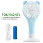Tonyhoney Mini Handheld Portable Fan Hand Held Personal Fan Rechargeable Battery Operated Powered Cooling Desktop Electric Fan, 2000mAh Battery 2 Modes for Home Office Travel Outdoor (Blue)