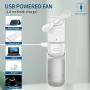 Sdeter Handheld Mini Fan, 2 IN 1 Hand Fan, Portable USB Rechargeable Small Pocket Fan, Battery Operated Fan [6-20 Working Hours] with Power Bank, Flashlight Feature for Women,Travel,Outdoor-White