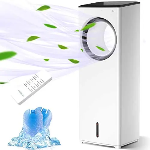 3-IN-1 Evaporative Air Cooler, Portable air conditioner with 4 Mode Settings and 3 Fan Speeds, Timer, LED Display, Remote Control, Bladeless Design for Home and Office Use 3-IN-1 Evaporative Air Cooler, Portable air conditioner with 4 Mode Settings and 3 Fan Speeds, Timer, LED Display, Remote Control, Bladeless Design for Home and Office Use