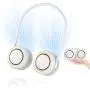 HLNIAO Portable Neck Fan, Bladeless Hanging Neck Fan, USB Rechargeable Personal Mini Fan, Neck cooler with 3 Speed Wind for Women and Men, Fashion Neck Air Conditioner for Sports Outdoor Indoor White