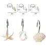 YUKUNTANG Shower Curtain Hooks, 12 Pcs Seashell Anti Rust Decorative Resin Shower Curtain Rings Hooks for Bathroom Bedroom Baby Room Decor YUKUNTANG Shower Curtain Hooks, 12 Pcs Seashell Anti Rust Decorative Resin Shower Curtain Rings Hooks for Bathroom Bedroom Baby Room Decor