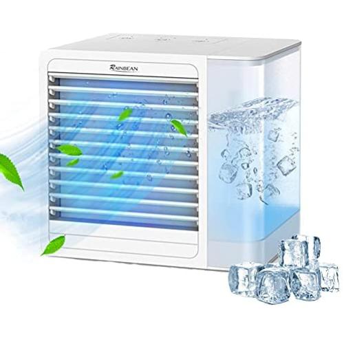 Portable Air Conditioner Fan, 3 in 1 Personal Air Cooler and Humidifier, Quiet USB Air Cooler Desk Fan with 2 Speeds and LED Light, Mini Purifier for Home Room Office Portable Air Conditioner Fan, 3 in 1 Personal Air Cooler and Humidifier, Quiet USB Air Cooler Desk Fan with 2 Speeds and LED Light, Mini Purifier for Home Room Office