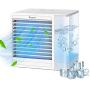 Portable Air Conditioner Fan, 3 in 1 Personal Air Cooler and Humidifier, Quiet USB Air Cooler Desk Fan with 2 Speeds and LED Light, Mini Purifier for Home Room Office Portable Air Conditioner Fan, 3 in 1 Personal Air Cooler and Humidifier, Quiet USB Air Cooler Desk Fan with 2 Speeds and LED Light, Mini Purifier for Home Room Office
