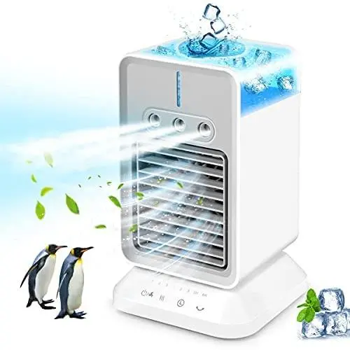 YiimDaifun Portable Air Conditioner, 2000mAh Rechargeable Atomization Fan (Timeable 2-4H), 90° Oscillation Cool Breeze Air Conditioner, Personal Space Cooler for Rooms, Offices, Campers, Indoor YiimDaifun Portable Air Conditioner, 2000mAh Rechargeable Atomization Fan (Timeable 2-4H), 90° Oscillation Cool Breeze Air Conditioner, Personal Space Cooler for Rooms, Offices, Campers, Indoor