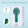 Handheld Fan Personal Fan Portable Fan Powerful Small Fan, Speed Adjustable, USB Rechargeable Battery Fan with 7 LED Colorful Nightlight for Kids, Girls, Home, Office, Outdoor, Travel (Green)