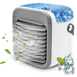 Portable Air Conditioner | HLTJAN Rechargeable Evaporative Air Cooler with Humidifier & Air Purifier & 7 Color Night Light l Persona Mini Air Conditioner Desk Fan for Home Office Bedroom