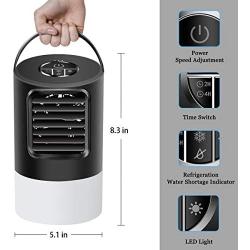 Portable Air Conditioner Fan, 2021NEW Personal Air Conditioner with 7 Colors Light, Quiet Mini Air Conditioner Portable, 3 Speeds Desk Air Conditioner, Personal Mini AC Unit, Misting Personal AC