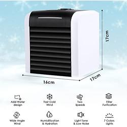 Fusiontec Portable Air Conditioner, USB Mini Air Conditioner Cooling, Evaporative Air Conditioner Fan, Personal Air Cooler for Home Office and Room