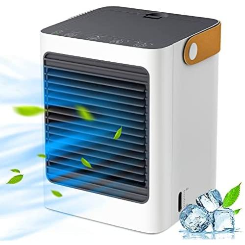 Portable Air Conditioner Fan, Evaporative Air Cooler, Fast Cooling, Built in 3000mAh Battery, USB Rechargeable, with Timer, Quiet, 3 Speeds, Air Filter, for Home, Office and Room