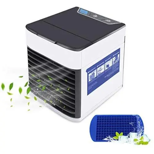 Portable Air Conditioner Desktop Air Cooler Fan,Ultra-low Mute 3 Speeds USB Mini Humidified Evaporative Cooler with Ice Tray for Home, Office，Outdoor