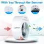 Personal Air Conditioner Mini Air Cooler Humidifier Purifier 3 Adjustable Speeds with LED Light Personal Evaporative Cooler by USB with Water Tank for Small Room/Office/Dorm/Bedroom