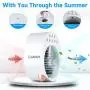 Personal Air Conditioner Mini Air Cooler Humidifier Purifier 3 Adjustable Speeds with LED Light Personal Evaporative Cooler by USB with Water Tank for Small Room/Office/Dorm/Bedroom