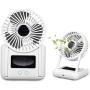 Battery Operated Fan, Small Table Fan with Strong Airflow Quiet Operation Portable Fan Speed Adjustable Head 360°Rotatable Mini Personal Fan for Home Office Bedroom Table and Desktop 4 Inch (4000mAh-White)