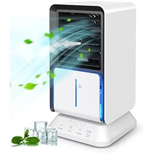 Ankipo Portable Air Conditioner, Mini Personal Air Cooler, Oscillating Small Evaporative Air Cooler Desk Fan Space Cooler and Mist Humidifier with Timer, 3 Speeds for Home Office Bedroom Dorm Ankipo Portable Air Conditioner, Mini Personal Air Cooler, Oscillating Small Evaporative Air Cooler Desk Fan Space Cooler and Mist Humidifier with Timer, 3 Speeds for Home Office Bedroom Dorm