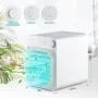 Portable Air Conditioner, Mini Personal Rechargeable Evaporative Air Cooler USB Quiet Desktop Cooler Fan with 2 Ice Crystal Box 3 Fan Speeds, Blue LED Night Light Function for Home, Office and Room