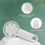 Mini Handheld Fan ,Portable Fan,Speed Adjustable Desk Fan with USB Rechargeable Battery Operated, Cooling Hanging Fan (white)