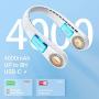TORRAS L3 Series Portable Neck Fan, Hands Free Wearable Bladeless Fan, 4000 mAh Rechargeable Leafless Mini USB Fan for Travel/ Home/ Office, 3 Speeds