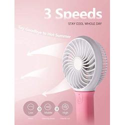 Small Handheld Fan, Portable USB Rechargeable Fan, Personal Fan with 3 Speeds Air Flow, Battery Operated Mini Fan for Outdoor, Indoor, Travel, Office