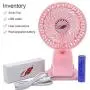 QUZOC Portable Hand Held Small Clip-On USB Fan for Stroller/Outdoor/Desk, Quiet and Strong 3-Speed Adjust Mini USB Powered Fans with Rechargeable Battery(blue)