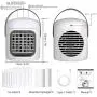 Portable Air Conditioner,3-in-1 Personal Air Cooler,Evaporative with Ice Packs,2500 mAh Battery