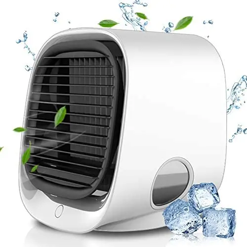 Air Cooler, Evaporative Air Cooler& Portable Air Conditioner/Humidifier, 2021 Mini Air Conditioner Noiselessness with USB Charge, 3 Adjustable Speeds with LED Lighting for Room Home Office (M) Air Cooler, Evaporative Air Cooler& Portable Air Conditioner/Humidifier, 2021 Mini Air Conditioner Noiselessness with USB Charge, 3 Adjustable Speeds with LED Lighting for Room Home Office (M)