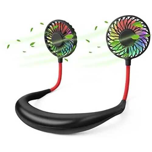 Tikduck Neck Portable Sports Fans Hand Free Mini USB Rechargeable Desk Fan Headphone Design Wearable Small Personal Table Travel Office Room Household Cooling Folding Electric Airflow (Black) Tikduck Neck Portable Sports Fans Hand Free Mini USB Rechargeable Desk Fan Headphone Design Wearable Small Personal Table Travel Office Room Household Cooling Folding Electric Airflow (Black)