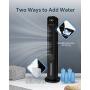 Sunday Living Evaporative Air Cooler, 2-in-1 Tower Fan w/Cooling & Humidification, 1.3 Gal Water Tank, 3 Wind Modes & 3 Speeds, Cooling Fan, Remote & Panel Control, 12-H Timer, 4 Ice Boxes (Black)