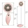 Portable Hand Free Neck Fan, 3 Speeds USB Rechargeable Battery Personal Mini Fans Headphone Neckband 360 Degree Rotation for Home, Camping, Office, Car Seat and Travel Outdoor (Pink)