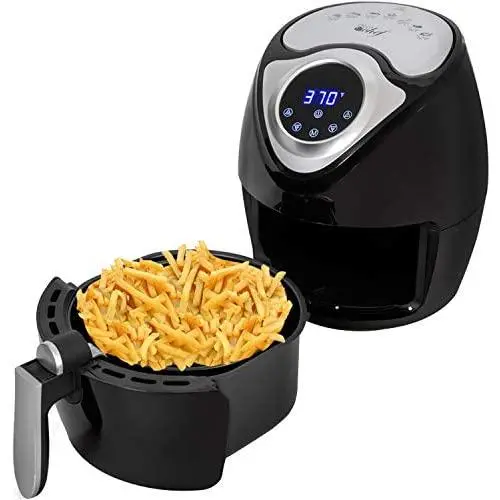 Deco Chef XL 3.7 QT Digital Air Fryer Cooker with 7 Smart Programs, LED Touch Screen, Oil-Less Non-Stick Coated Basket, Timer Counter Top, Healthy Kitchen Safe Frying Station with Cook Book Deco Chef XL 3.7 QT Digital Air Fryer Cooker with 7 Smart Programs, LED Touch Screen, Oil-Less Non-Stick Coated Basket, Timer Counter Top, Healthy Kitchen Safe Frying Station with Cook Book