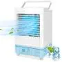 TAECCL Portable Air Conditioner Evaporative Air Cooler with Timer Humidifier Misting Fan Mini Air Conditioner Personal Cooler Desk Fan Battery Operated Rechargeable Cooling Fan for Room, Office