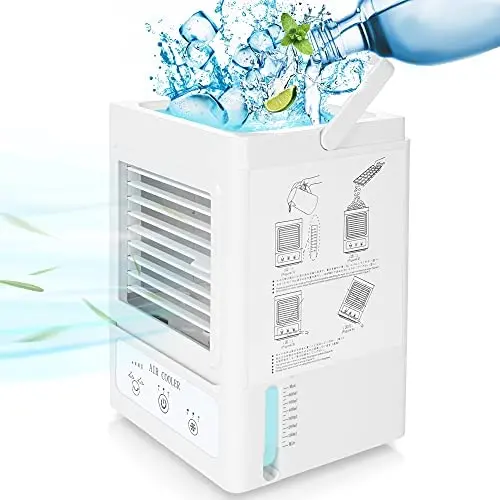 Evaporative Air Cooler 5000mAh Battery Operated Personal Portable Air Conditioner Fan & Humidifier for Room Office Table Outdoor, 700ML Water Tank 120°Auto Oscillation Evaporative Air Cooler 5000mAh Battery Operated Personal Portable Air Conditioner Fan & Humidifier for Room Office Table Outdoor, 700ML Water Tank 120°Auto Oscillation