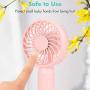 Super Mini Handheld Fan, Pocket Size Portable Battery Fan with Max 18 Hours Working Time, Strong Airflow, 3 Speeds, Natural Wind Mode, Removable Base Personal Fan For Home, Office (Pink))