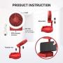 Desk Small Fan with Fill Light, USB Rechargeable, 3 Speeds 2 Brightness Setting Foldable Portable Table Mini Fan, Bright Quiet Operation, Long Lasting for Home Office Car Outdoor Travel(Red)
