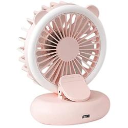 Portable Selfie Mini Handheld Fans, Battery Operated Clip on Mini Desk Fan, Portable Travel Mini Fan with LED Light Can be Clamped on the Mobile Phone to Take Photos