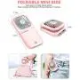 HARZBEKE Handheld Fan, Small Personal Fan with 3 Speeds Ncke Rechargeable Portable Fan, Powerful Mini USB Outdoor Fan Quiet Small Desk Fan Free Angle, Good for Travel Home Office School Queue-PINK HARZBEKE Handheld Fan, Small Personal Fan with 3 Speeds Ncke Rechargeable Portable Fan, Powerful Mini USB Outdoor Fan Quiet Small Desk Fan Free Angle, Good for Travel Home Office School Queue-PINK