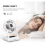 Battery Operated Fan, Small Table Fan with Strong Airflow Quiet Operation Portable Fan Speed Adjustable Head 360°Rotatable Mini Personal Fan for Home Office Bedroom Table and Desktop 4 Inch (4000mAh-White)