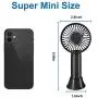Aluan Super Mini Handheld Fan, Small Personal Portable Fan with Removable Base, USB Rechargeable Battery Operated Hand Held Fan with 3 Speeds for Women Men Kids Indoor, Outdoor, Makeup, Travel(Black)