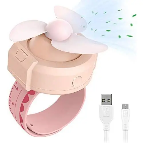 Dadanism Personal Mini Fan Portable Watch Fan USB Rechargeable Small Fan Wear on Wrist Adjustable Silicone Band with Ruler Handheld Cute Cooling Fan for Outdoor Activities - Pink Dadanism Personal Mini Fan Portable Watch Fan USB Rechargeable Small Fan Wear on Wrist Adjustable Silicone Band with Ruler Handheld Cute Cooling Fan for Outdoor Activities - Pink