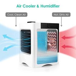 Portable Air Conditioner, Evaporative Personal Desk Fan, Quiet Air Cooler Misting Fan, 3 Wind Speed Desktop Air Conditioner Fan for Home, Office, Room