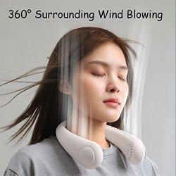 Personal Fan Neck -Portable Neck Fan Bladeless Neckband Fan,360° Cooling Neck Fan USB Rechargable Mini Fan 3-Speed Low Noise Lazy Hanging Neck Fan for Men Women Kids Summer Outdoor Indoor,White