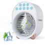 Personal Air Conditioner Mini Air Cooler Humidifier Purifier 3 Adjustable Speeds with LED Light Personal Evaporative Cooler by USB with Water Tank for Small Room/Office/Dorm/Bedroom
